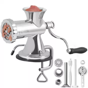 Stainless Manual Meat Grinder: Suction Cup + Clamp Grip