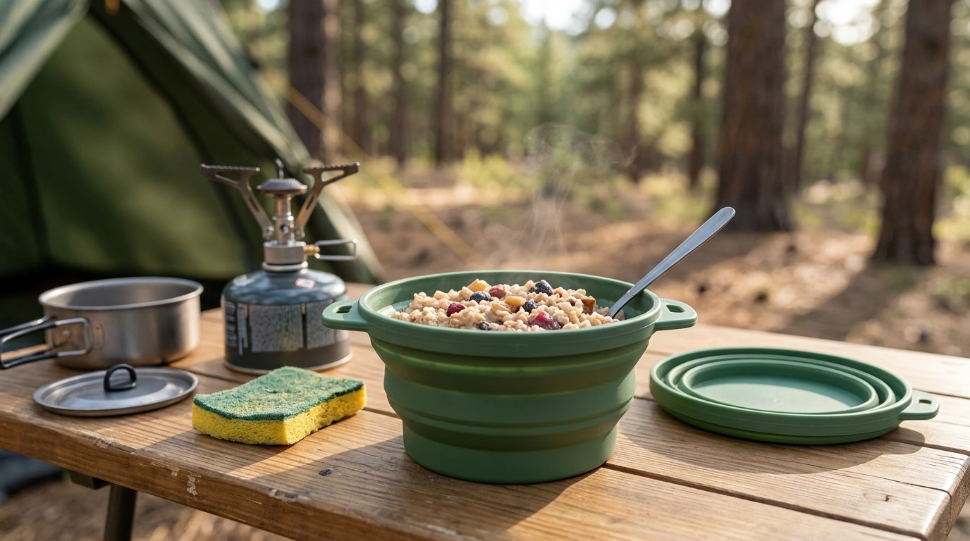 Collapsible Silicone Camping Bowl: Pack Flat, Eat Easy